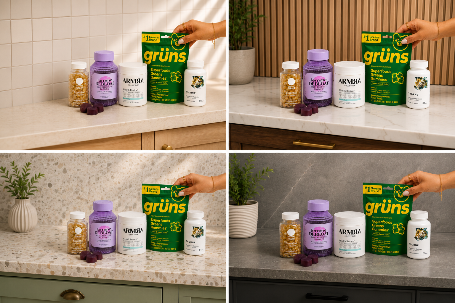 One product set staged across four modular environments